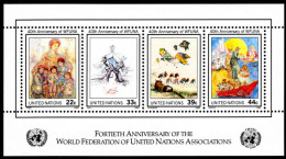 New York 1986 40th Anniversary Of World Federation Of United Nations Associations Souvenir Sheet Unmounted Mint. - Unused Stamps