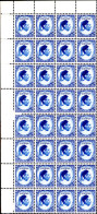 Libya 1952 20m Blue King Idris Block Of 32 (5 With Adhesion Not Included In Cat Val) Unmounted Mint. - Libye