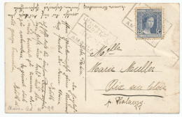N° 99 (25c Bleu) Sur Carte-vue à Destination De Aix-sur-Cloie (Belgique)     O  Ambulant (1921) - 1914-24 Marie-Adélaïde