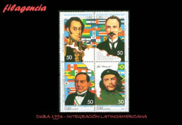 CUBA MINT. 1993-12 INTEGRACION LATINOAMERICANA. BLOQUE DE CUATRO - Neufs