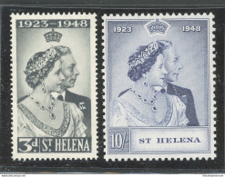 1948 St. Helena, Stanley Gibbons N. 143-44 - Royal Silver Wedding - MNH** - Autres & Non Classés