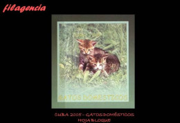 CUBA MINT. 2005-09 FAUNA. GATOS DOMÉSTICOS. HOJA BLOQUE - Nuevos