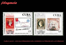 CUBA MINT. 2005-31 150 AÑOS DEL CORREO INTERIOR DE LA CIUDAD DE LA HABANA. SELLO EN SELLO. MARCA POSTAL. BUZÓN - Nuevos