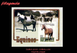 CUBA MINT. 2005-29 FAUNA. CABALLOS DE RAZA. HOJA BLOQUE - Nuevos