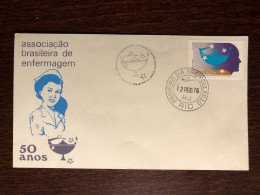 BRAZIL FDC COVER 1976 YEAR NURSE HEALTH MEDICINE STAMPS - Storia Postale