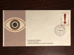 BRAZIL FDC COVER 1976 YEAR BLIND OPHTHALMOLOGY HEALTH MEDICINE STAMPS - Covers & Documents