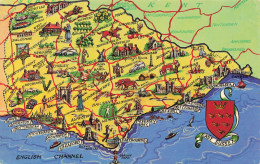 CARTES GEOGRAPHIQUES  -  English Channel -  East Sussey - Colorisé - Carte Postale - Landkarten