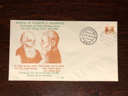 BRAZIL FDC COVER 1988 YEAR LEPRA LEPROSY HASEN HEALTH MEDICINE STAMPS - Cartas & Documentos