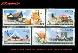 CUBA MINT. 2006-07 PRIMER ANIVERSARIO DE LA MUERTE DE JUAN PABLO II - Nuevos