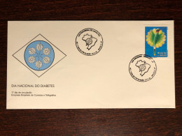 BRAZIL FDC COVER 1992 YEAR DIABETES HEALTH MEDICINE STAMPS - Lettres & Documents