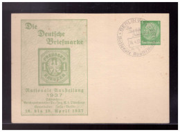 DT- Reich (023790) Privat Ganzsache PP126/ C20, Berlin, Die Deutsche Briefmarke, Nationale Ausstellung 1937, Blanco SST - Privat-Ganzsachen