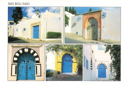 TUNISIE -  Sidi Bou Said - Vue Sur Les Portes Typiques - Colorisé -  Carte Postale - Túnez