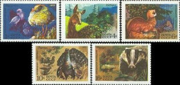 USSR 1975 Forest Fauna Set Of 5 Stamps MNH - Hühnervögel & Fasanen