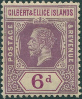 Gilbert & Ellice Islands 1912 SG19 6d Dull And Bright Purple KGV MH - Gilbert & Ellice Islands (...-1979)