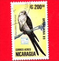 NICARAGUA  - Nuovo Oblit. - 1989 - Animali - Fauna - Uccelli - Brasiliana `89 Rio De Janeiro - Elanoides Forficatus - 20 - Nicaragua