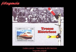 CUBA MINT. 2007-02 TRENES ELÉCTRICOS. HOJA BLOQUE - Nuevos