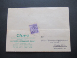 3. Reich Böhmen Und Mähren 1942 Firmen PK Otava Katovice U Strakonic Nach Praha XII. Gesendet - Lettres & Documents