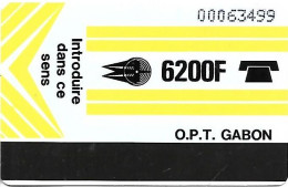 @+ Gabon - 6 200F Autelca - Verso SCORE - Ref : Gab-04 (normal Zero) - Gabun