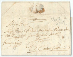 L. Datée De Stavel 1729 "Francq Tot Ypre" Pour Courtray. - 1714-1794 (Pays-Bas Autrichiens)