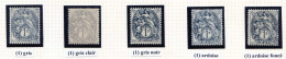 Réf 83 > FRANCE  TYPE BLANC < N° 107 * * 5 Valeurs Variété De Teinte < Neuf Luxe -- MNH * * - 1900-29 Blanc