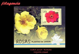 CUBA MINT. 2007-34 FLORA. ROSAS. HOJA BLOQUE - Nuevos