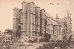 BELGIQUE - Mons - Vue Générale De L'église Sainte Waudru -  Carte Postale Ancienne - Mons