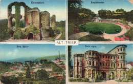 ALLEMAGNE - Trier - Kaiserpalast - Röm Bäder - Amphiteater - Porta Nigra -  Colorisé - Carte Postale Ancienne - Trier