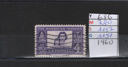 PRIX FIXE Obl  686 YT 780 MIC 1152 SCO 1151 GIB Hommage à La Femme Américaine 1960  58A/09 - Used Stamps