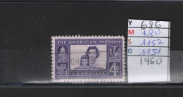 PRIX FIXE Obl  686 YT 780 MIC 1152 SCO 1151 GIB Hommage à La Femme Américaine 1960  58A/09 - Used Stamps