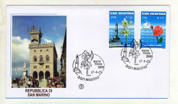 Enveloppe 1er Jour SAINT MARIN SAN MARINO Oblitération 17/04/2001 - FDC