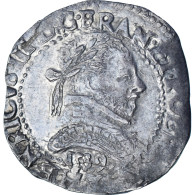 France, Henri III, 1/2 Franc Au Col Plat, 1589, Bordeaux, Argent, TTB+ - 1574-1589 Heinrich III.