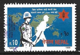 NEPAL. N°640 Oblitéré De 1998. Casque Bleu. - Militaria