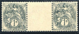 Réf 83 > FRANCE  TYPE BLANC < N° 107 * * Variété Bretelle à L'Epaule Tenant à Normal < Neuf Luxe -- MNH * * - 1900-29 Blanc