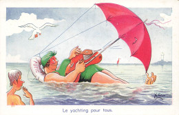 FANTAISIES - Femmes - Une Femme Et Un  Homme Sur Une Plage - Le Yachting Pour Tous - Carte Postale Ancienne - Vrouwen