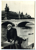 CPSM  10.5 X 15 Photo Albert MONIER Détresse...  Sur Les Quais De Seine Ponts  Vieillard Barbu - Monier