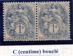 Réf 83 > FRANCE  TYPE BLANC < N° 107 * * Variété C Bouclé Tenant à Normal < Neuf Luxe -- MNH * * - 1900-29 Blanc