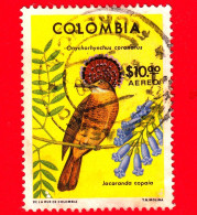 COLOMBIA - Usato - 1977 - Uccelli E Fiori - Onychorhynchus Coronatus E Jacaranda Copaia - 10.00 - Colombia