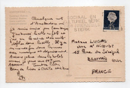 - Carte Postale AMSTERDAM Pour BEAUVAIS (France) - 20 C. Reine Juliana PERFORÉ K - - Brieven En Documenten