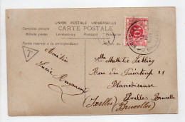 - CARTE POSTALE Pour IXELLES (Belgique) 14.3.1911 - TAXÉE 10 C. - - Andere & Zonder Classificatie