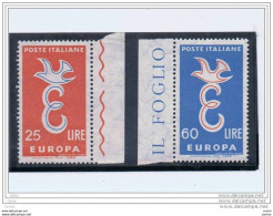 REPUBBLICA:  1958  EUROPA  -  S. CPL. 2  VAL. N. -  SASS. 838/39 - 1958