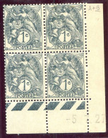 Réf 83 > FRANCE  TYPE BLANC < N° 107 * * & * Type 1A Et 1B En Haut Se Tenant CD 5-7-1927 < 2 Luxe (Bas) + 2 Ch. (Haut) - 1900-29 Blanc