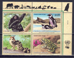 UNO Wien 2002 - Gefährdete Arten (X) - Fauna, Nr. 357 - 360 Zd., Postfrisch ** / MNH - Nuovi