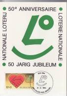 BELGIQUE CARTE MAXIMUM NUM.YVERT 2128 LA LOTERIE NATIONALE - 1981-1990