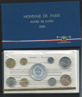 1976 COFFRET SERIE FLEURS DE COINS MONNAIE DE PARIS FDC AVEC 50 FRANC HERCULE ARGENT BU  Laupi 143 - BU, BE & Estuches