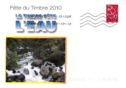 740  France Enveloppe Fête Du Timbre 2010  Le Timbre Fête L'eau  Timbre Marianne De Lamouche Roulette - 2004-2008 Marianne De Lamouche