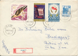 Romania Registered Cover Sent To Hungary Arad 24-11-1972 Stamps On Front And Backside Of The Cover - Briefe U. Dokumente