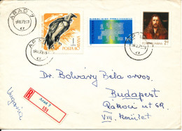 Romania Registered Cover Sent To Hungary Arad 19-12-1972 Stamps On Front And Backside Of The Cover - Brieven En Documenten