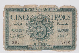 Algeria 5 Francs 1942 - Argelia