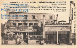 Amboise * Hôtel Café Restaurant BELLE VUE - R. HERMELIN Propriétaire Chef Cuisine * + CACHET - Amboise