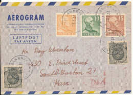 Sweden Aerogramme Sent To USA 25-2-1951 - Brieven En Documenten